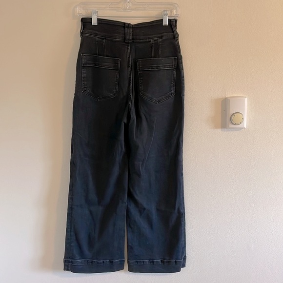 Pilcro Anthropologie High Rise Cropped Jeans Women’s Size 26 Wide Leg Black - Picture 4 of 9